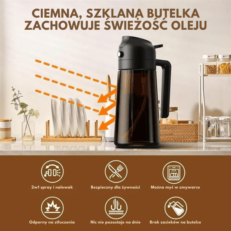 2w1 szklany dozownik i spray do oliwy 470 ml