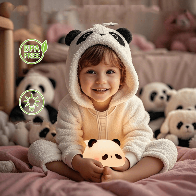 Silikonowa Lampka PANDA - lampka nocna LED dla dzieci