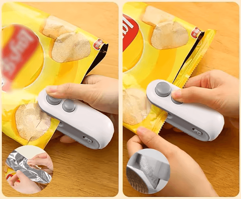 Elektryczna mini zgrzewarka 2w1 z otwieraczem do folii/ opakowań – bezprzewodowa, magnetyczna, USB-C